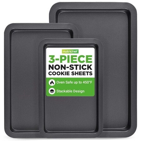 Nutrichef 3-Piece Nonstick Baking Sheet Set NCZK3B