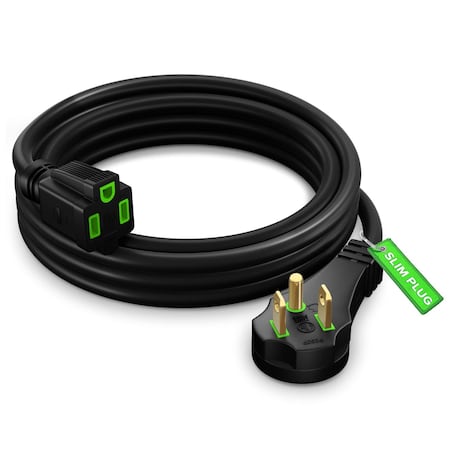 Maximm 6ft 14AWG Low Profile Flat Plug Extension Cord, 3-Prong, Black IGR-14-P030P-05H-6BK