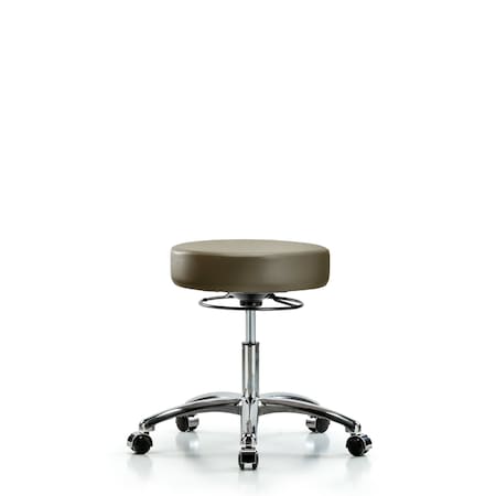 Blue Ridge Ergonomics Vinyl Stool, Chrome, Desk, Casters, Royal BR-VDHSO-CR-CC-8809