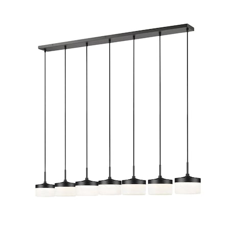 Z-Lite Renaud Matte Black 7 Light Linear Chandelier 827P6-7L-MB-LED