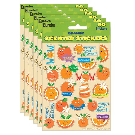 Eureka Orange Scented Stickers, 80 Per Set, 6PK 650918