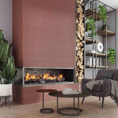Apollo Tile Arte 1.97 in. x 7.87 in. Matte Red Ceramic Subway Deco Wall and Floor Tile 4.1 sq. ft./case, 38PK RID88TERDECM