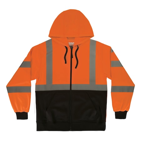 Ergodyne 4XL Orange Type R, Class 3 Essential Hi-Vis Zip-Up Hoodie 8312BK