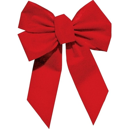 Holiday Trims Outdoor Bow, 1 in H, Velvet, Red 7346