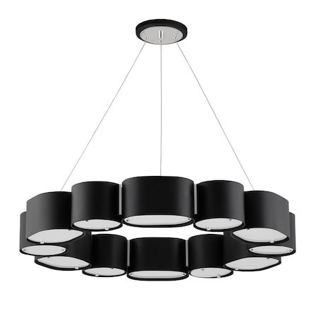 Corbett Lighting Opal 12 Light Chandelier 30 In. Soft Black With Stainless Steel 393-30-SBK/SS
