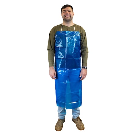 Action Jps VA, Apron, Unhemmed, 35"x 44", Grommets, 6 Mil, Blue, 100PK NVA45B6