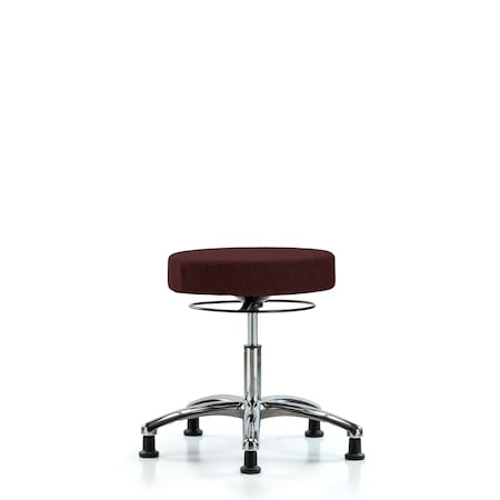 Blue Ridge Ergonomics Desk Stool, Chrome, Fabric, Glides, Bur BR-FDHSO-CR-RG-F41