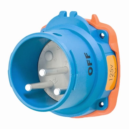 Meltric DSN30 INLET POLY BLUE SIZE 2 TYPE 4X IP 69 1P+N+G 30 A 125 VAC 60 Hz NO AUX 63-38075