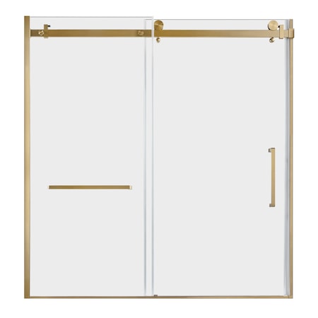 Kingston Brass 60" W x 60" H Right Handed Tub Door, Brushed Brass SSD60608SR7