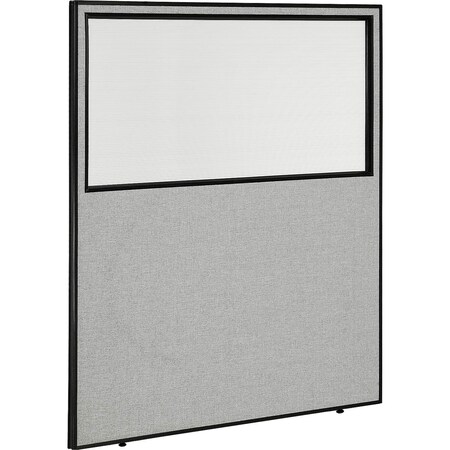 Global Industrial Interion Office Partition Panel With Partial Window, 60-1/4W x 96H, Gray 695790WGY