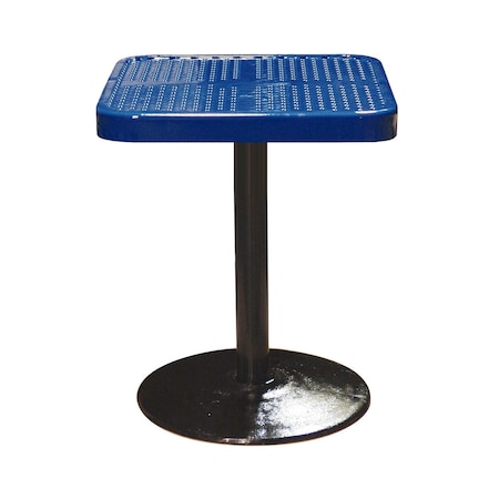 Leisure Craft 24" Square Perforated Pedestal Table, Portable, 30"H, Navy SQ24TAB30-NAVY