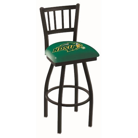 Holland Bar Stool Co 25" Blk Wrinkle North Dakota State Swivel Bar Stool, Jailhouse Back L01825NDakSt-G