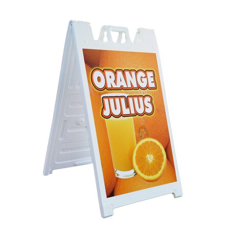 Signmission Orange Julius, A-Frame & 2 Sign Inserts, Heavy-Duty Plastic Frame SBHD-C-2436-Orange Julius