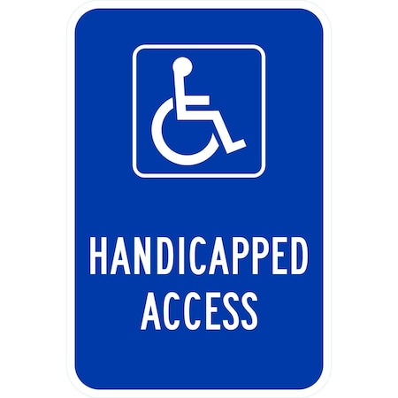 Lyle Handicapped Access (w/graphic), 12x18, Non-Reflective, Blue G-4826-NA_12x18