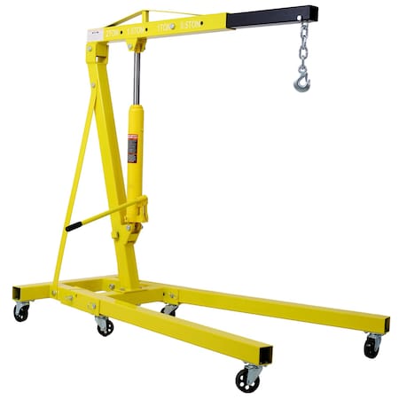 Wrightmaster 2 Ton Folding Engine Hoist Cherry Picker Shop Crane  with 6 Iron Caster Wheels ZR-S00037