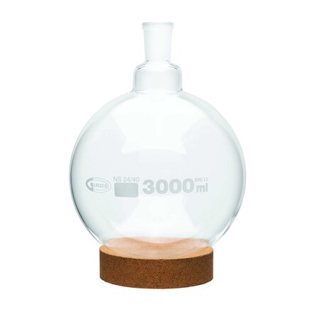 Zoro Select Boiling Flask, 3 L, 250 mm H FRB057-3000