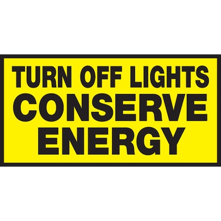 Accuform SAFETY LABEL TURN OFF LIGHTS LRCY533VSP