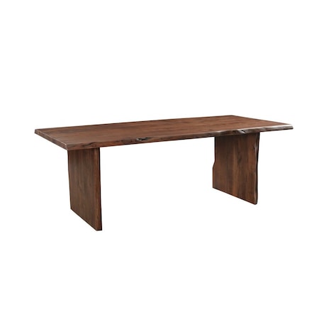 Homeroots Nine Piece Brown Solid Wood Dining Set with Eight Chairs 635837