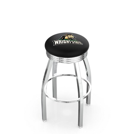 Holland Bar Stool Co 25" Chrome Wright State Swivel Bar Stool, Accent Ring L8C3C25WrtStU