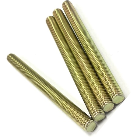 Zmg Fasteners Plus 1/4 - 28 X 4" FULLY THREADED STRAIGHT ROD SAE GR 8 J429 ZINC TRIVALENT YELLOW 2045951