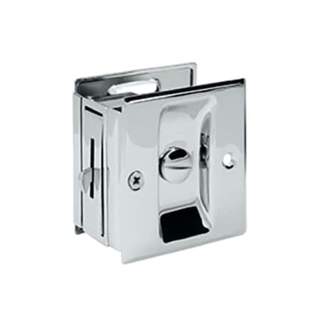 Dendesigns 2.5 x 2.75 in. Privacy Pocket Lock, Bright Chrome - Solid DE944507