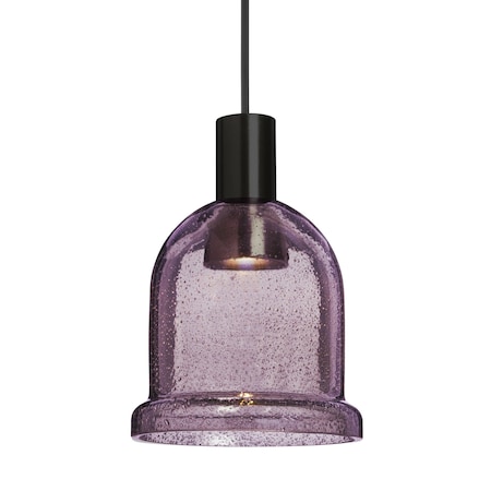Besa Lighting Besa Kiba Pendant, Plum Bubble, Black Finish, 1x 3W LED 1XT-KIBAPL-LED-BK