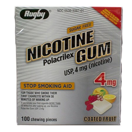 Harvard Rugby Nicotine Gum, 4mg, Fruit Coated, 100PK 00536338701