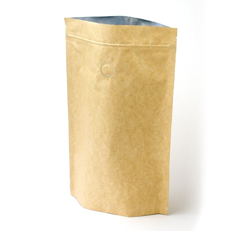 Elevate Packaging 12oz Kraft Compostable Stand Up Pouch w/ Valve, 100PK HC1120