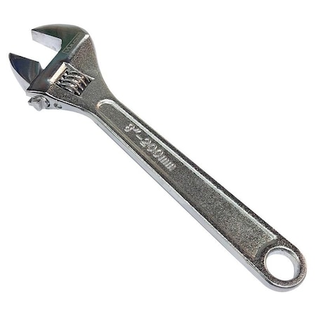 Vulcan Adjustable Wrench, 8 in OAL, Steel, Chrome WC917-04