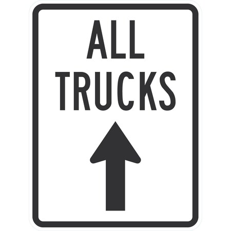 Lyle All Trucks (with Up arrow), 18x24, High Intensity Prismatic, White G-10497-HI_18x24