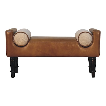 Homeroots 36in Brown Solid Wood Storage Bench With Cabinet 718245
