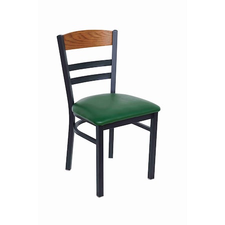 Bfm Seating Barrick Steel Wood Back Chair - Grade 2 Upholstered Seat, Autumn Ash Back - Sand Black Finish 2165CVNS041-AASB