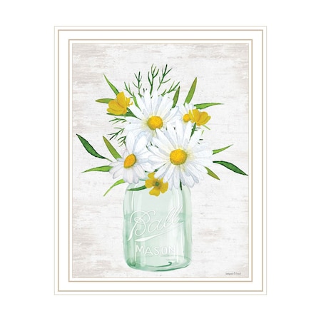 Homeroots Floral Bouquet White Framed Print Wall Art 530051