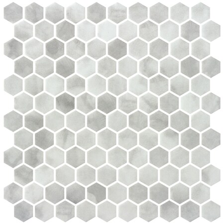 Andova Tiles Watelle Honeycomb Marble Look Recycled Matte Glass Hexagon Mosaic Wall & Floor Mosaic Tile ANDWAT1321