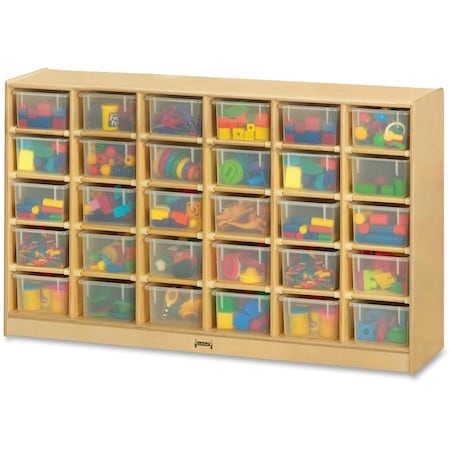 Jonti-Craft 30 Cubbie-Tray Mobile Storage, with Clear Trays 04310JC