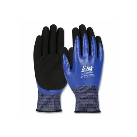 G-Tek 16-939/L POLYKOR X7NITRILE COAT TS, BL/BLK, 12PK 112-16-939/L