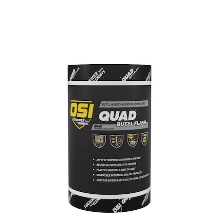 Osi 1532160 Window Flashing Tape, 75 ft L, 9 in W, Black, SelfAdhesive 2579105