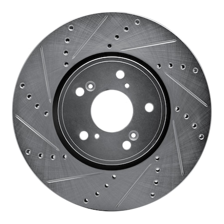 Dynamic Friction Co DFC Brake Rotor - Drilled and Slotted - Silver 631-58026L