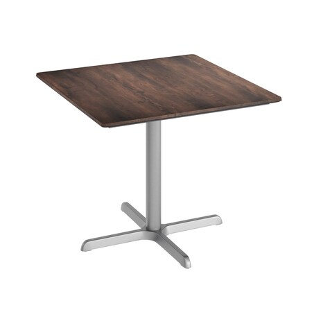 Flash Furniture Acadia 36 in Square Indoor Outdoor Tabletop, Dark Brown with TopGuard HPL, 30 in x 30 in ST-SQ36-WBR-T3030S-GG