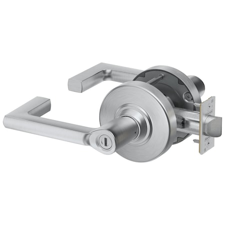 Schlage Grade 1 Bath/Bedroom Privacy Cylindrical Lock, Non-Keyed, Longitude Lever with Rose, Satin Chrome PC40 LON 626