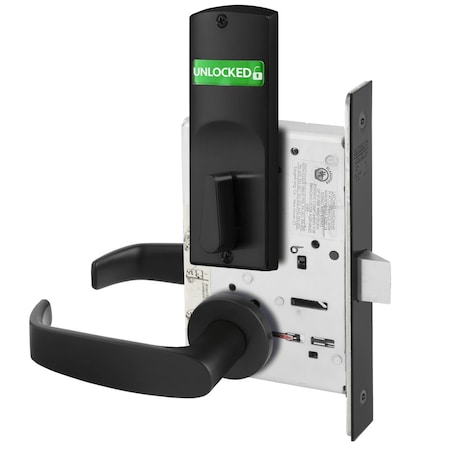 Sargent Grade 1 Bedroom or Bathroom Privacy Mortise Lock, L Lever, LN Rose, Indicator with Text, Visual Sin V01-8265 LNL BSP