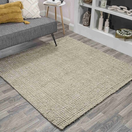 Jonathan Y Pata Hand Woven Chunky Jute Gray 5 ft Square Area Rug NRF102C-5SQ