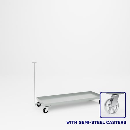 Pucel Steel Dolly with Removable Handle, 24 in W x 60 in D, Gray 24-D-60-S