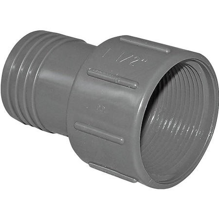 Genova Boshart Pipe Adapter, 1-1/2 in, FPT x Insert, PVC, Gray UPVCFA-15