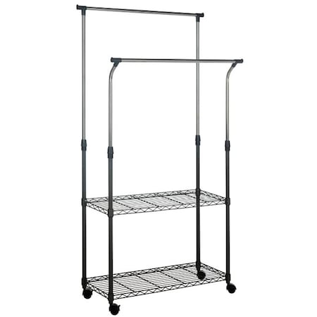 Safavieh Giorgio Dble Rod Clothes Rack, Black - 13.8 x 35.4 in. HAC1019A