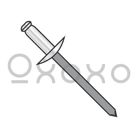 Oxoxo 5/32X.50-..62 Large Flange Aluminum Rivet With Steel Mandrel, 3000PK 373106