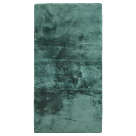 Homeroots 2" X 5" Green Natural Off White Medical Grade Double Sheepskin Throw Blanket 388650