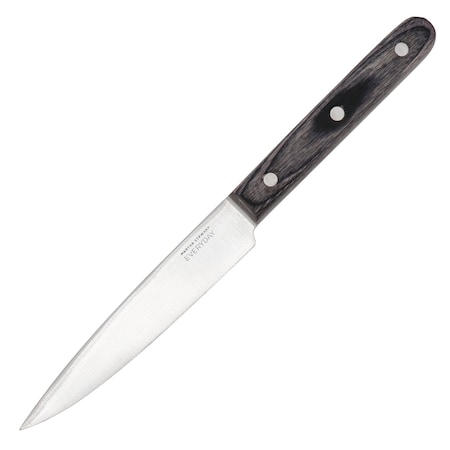 Martha Stewart Everyday 5 Inch Stainless Steel Utility Knife in Dark Gray with Wood Handle 128770.01