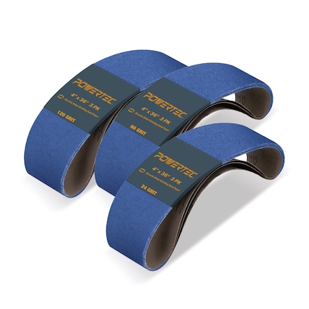 Powertec 4 in W, 36 in L, Zirconia, Blue 443622ZN