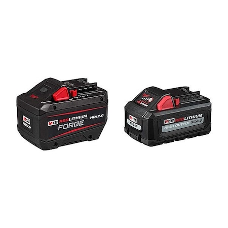 Milwaukee Tool M18 FORGE HD12 Battery+HO XC6.0 Battery 48-11-1813, 48-11-1865